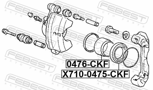 X7100475CKF Febest Kit de reparação de suporte do freio dianteiro