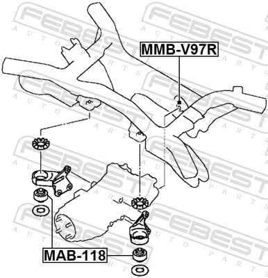 Compre K05273442AA Fiat/Alfa/Lancia Bloco silencioso dianteiro de travessa de fixação de redutor dianteiro