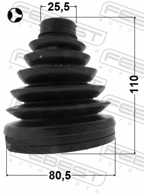 1015J300T Febest Bota de proteção interna esquerda de junta homocinética do semieixo dianteiro