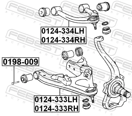 0124334RH Febest Braço oscilante superior direito de suspensão dianteira