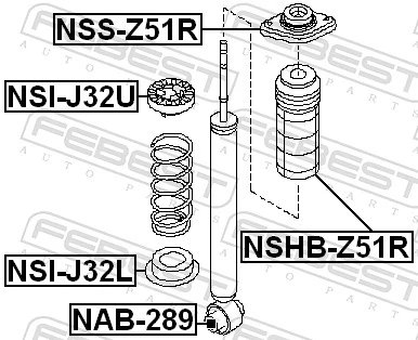 NSHBZ51R Febest Bota de proteção de amortecedor traseiro
