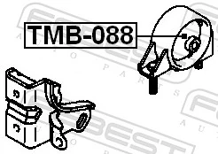 TMB088 Febest Coxim (suporte) traseiro de motor