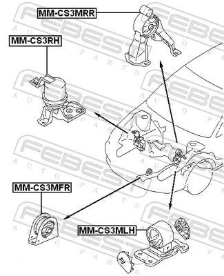 MMCS3MFR Febest Coxim (suporte) dianteiro de motor