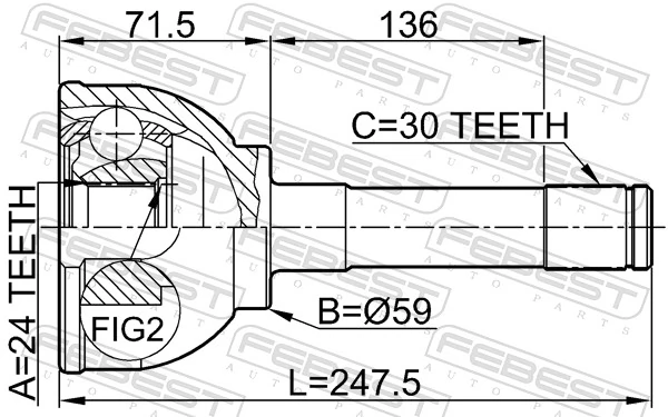 Junta homocinética externa dianteira para Toyota Land Cruiser 80 J8