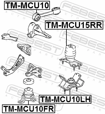 Coxim (suporte) dianteiro de motor Lexus RX 300 MCU15