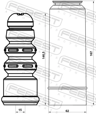 Pára-choque (grade de proteção) de amortecedor traseiro + bota de proteção Audi A4 B7 8EC
