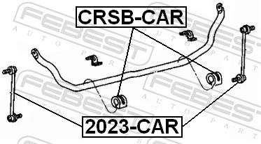 CRSBCAR Febest Bucha de estabilizador dianteiro
