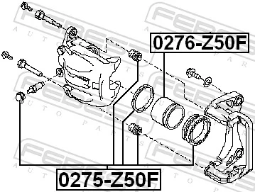 0275Z50F Febest Kit de reparação de suporte do freio dianteiro