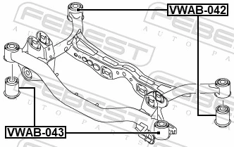 Bloco silencioso de viga traseira (de plataforma veicular) para Volkswagen Passat B6 3C2