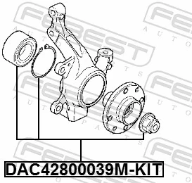 DAC42800039MKIT Febest Rolamento de cubo dianteiro