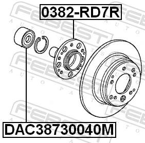 DAC38730040M Febest Rolamento de cubo traseiro