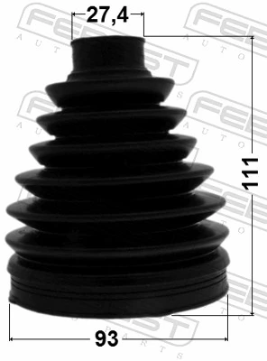 0117PGGL15 Febest Bota de proteção externa de junta homocinética do semieixo dianteiro