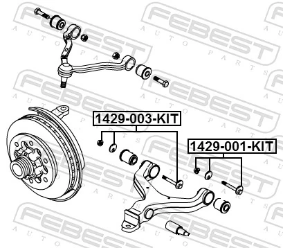 1429003KIT Febest Parafuso de fixação de braço oscilante dianteiro, inferior