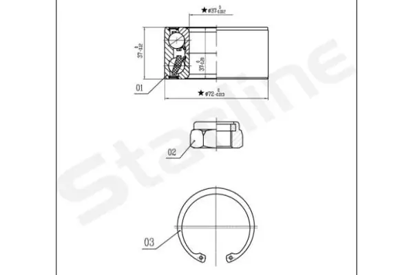 Rolamento de cubo dianteiro Starline LO03554 preço, a partir de 18,37 USD