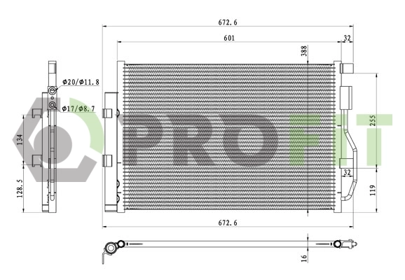  Radiador de aparelho de ar condicionado Chevrolet Aveo III hatchback (T300) (2011 - 2020) III
