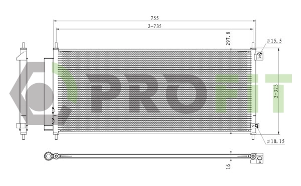Radiador de aparelho de ar condicionado para Honda Jazz  GD, GE