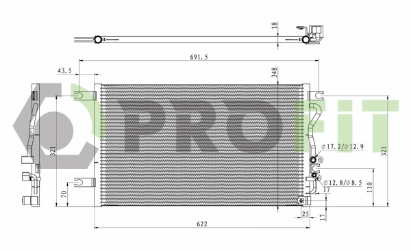  Radiador de aparelho de ar condicionado Mitsubishi L 200 III pick-up (K60, K70) (1996 - 2007) III
