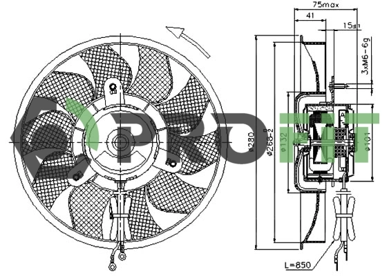 Ventilador elétrico de esfriamento montado (motor + roda de aletas) para Audi 100 C4 4A2