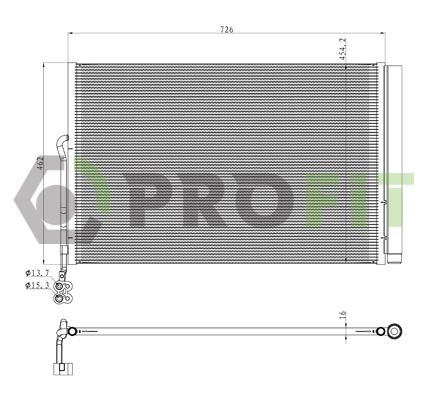 Radiador de aparelho de ar condicionado Volkswagen Touareg II 7P5, 7P6