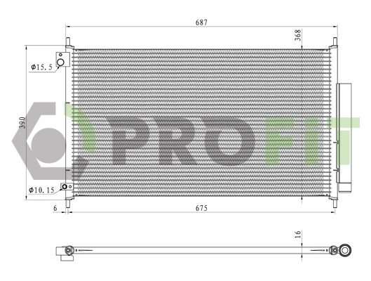  Radiador de aparelho de ar condicionado Honda Accord VII carrinha (CM, CN) (2003 - 2008) VII