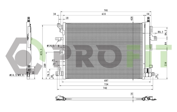 Radiador de aparelho de ar condicionado Volvo XC90  