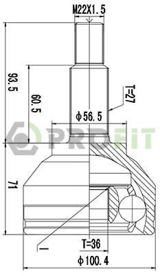 Junta homocinética externa dianteira para Renault Trafic II FL