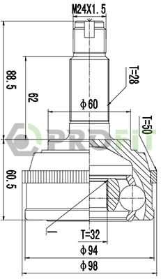Junta homocinética externa dianteira Honda Accord V CC7