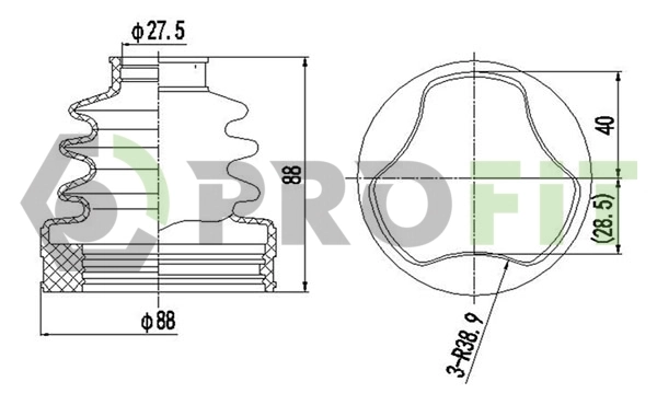  Bota de proteção interna de junta homocinética do semieixo dianteiro Ford Focus II hatchback (DA, HCP, DP) (2004 - 2011) II