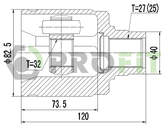 Junta homocinética interna dianteira esquerda TIJ0022 Magneti Marelli