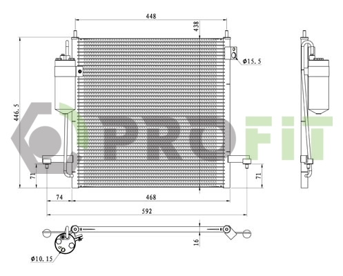 Radiador de aparelho de ar condicionado para Mitsubishi L 200 IV KA, KB