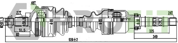 Semieixo (acionador) dianteiro direito Peugeot/Citroen 9619947680 preço, a partir de 124,32 USD