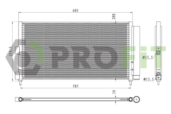 Radiador de aparelho de ar condicionado Fiat Punto II 188