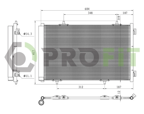 Radiador de aparelho de ar condicionado Citroen C-Elysee  