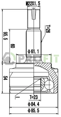 Junta homocinética externa dianteira Toyota Auris UKP E15
