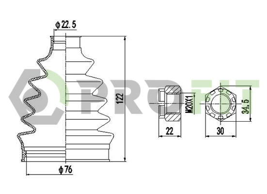 Bota de proteção externa de junta homocinética do semieixo dianteiro para Opel Combo B 