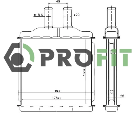 Radiador de forno (de aquecedor) para Chevrolet Lacetti  J200