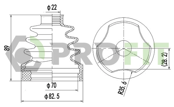 Bota de proteção interna de junta homocinética do semieixo dianteiro Toyota Corolla liftback (E11) (1997 - 2002) 