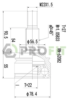 Junta homocinética externa dianteira para Renault Kangoo II FW0