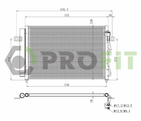 Radiador de aparelho de ar condicionado Hyundai Getz  
