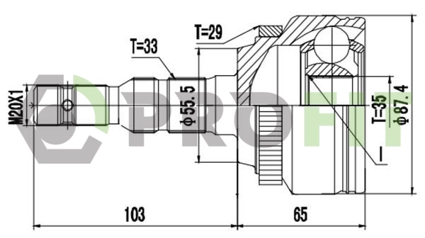 Junta homocinética externa dianteira Chrysler 5012749AC preço, a partir de 36,61 USD