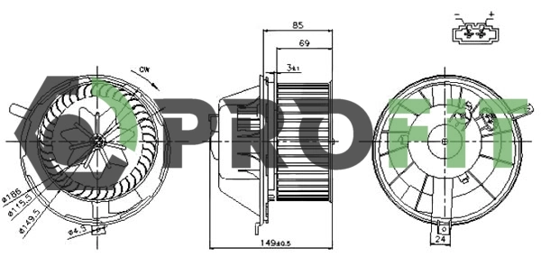 Compre Motor de ventilador de forno (de aquecedor de salão) Volkswagen Passat 