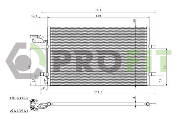 Radiador de aparelho de ar condicionado Volvo S40 II MS