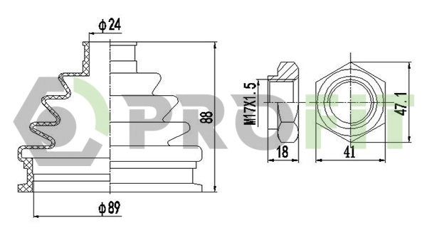 Bota de proteção externa de junta homocinética do semieixo dianteiro BMW 3  E46