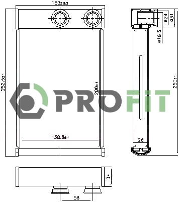 Radiador de forno (de aquecedor) para Chevrolet Cruze  J300