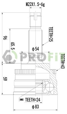 Junta homocinética externa dianteira Mitsubishi Galant VIII EA