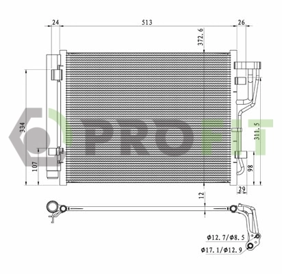 Radiador de aparelho de ar condicionado KIA Ceed  ED