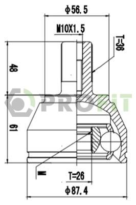 Junta homocinética externa dianteira Ford Focus II DA, HCP, DP