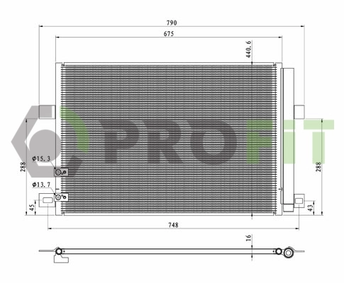 Radiador de aparelho de ar condicionado Volkswagen AMAROK  2HA, 2HB, S1B, S6B, S7A, S7B