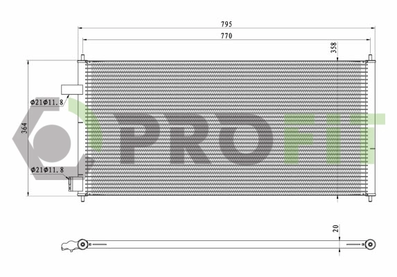 Radiador de aparelho de ar condicionado Ford Connect  TC7