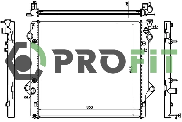 Radiador de esfriamento de motor para Toyota Land Cruiser PRADO ASIA J12